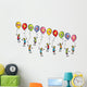 Little Men with Balloons Wall Decal Sticker Set
