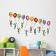 Little Men with Balloons Wall Decal Sticker Set