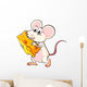 A mouse eating cheese Wall Decal