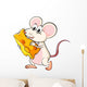 A mouse eating cheese Wall Decal