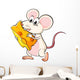 A mouse eating cheese Wall Decal