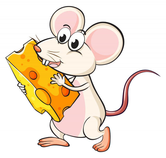 A mouse eating cheese Wall Decal