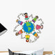 friends around the world - cartoon illustration Wall Decal
