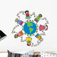 friends around the world - cartoon illustration Wall Decal