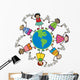 friends around the world - cartoon illustration Wall Decal