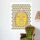 Buddha Head Pop Dots - Illustration Wall Mural
