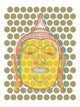 Buddha Head Pop Dots - Illustration Wall Mural