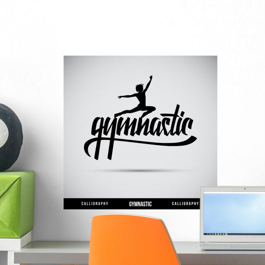 Gymnastic Hand Lettering Handmade Wall Mural