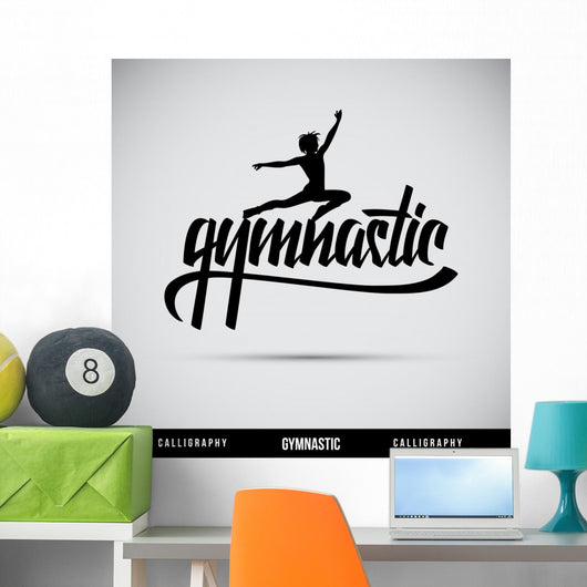 Gymnastic Hand Lettering Handmade Wall Mural