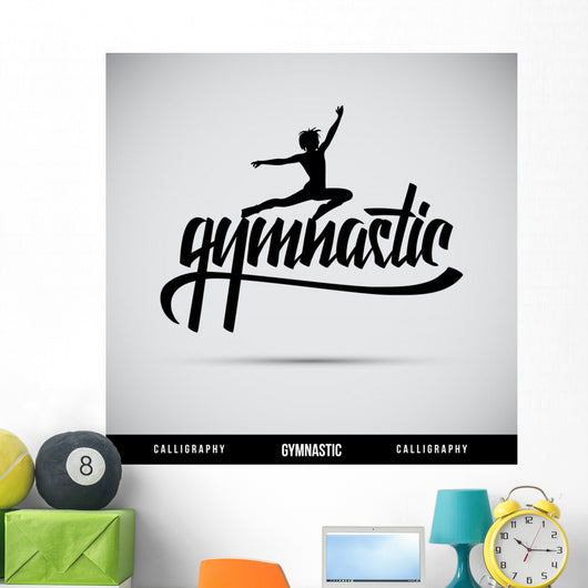 Gymnastic Hand Lettering Handmade Wall Mural