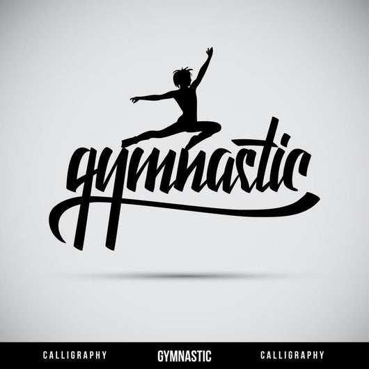 Gymnastic Hand Lettering Handmade Wall Mural
