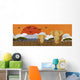 Elephant Safari Sunrise Wall Decal Panoramic Wall Decal