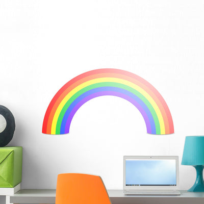 Rainbow Wall Decal shown on a wall