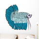 Betta Fish or Siamese Fighting Fish Isolated on White Background Wall Decal