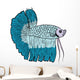 Betta Fish or Siamese Fighting Fish Isolated on White Background Wall Decal