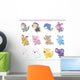 Cute Cartoon Animal Icon Wall Stickers