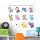Cute Cartoon Animal Icon Wall Stickers