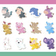 Cute Cartoon Animal Icon Wall Stickers