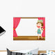 Smiling Girl with Books Wall Mural