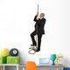 Businessman climbing rope Wall Decal