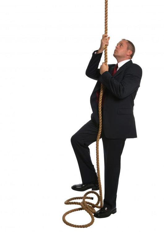 Businessman climbing rope Wall Decal