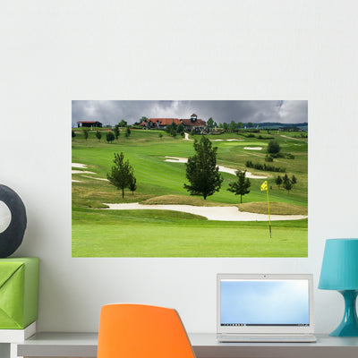 Golf Course Karlstejn Wall Mural shown on a wall