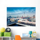 Berlin Skyline Winter City Panorama with snow and blue sky Wall Mural