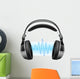 Headphones and Music Wave
