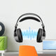 Headphones and Music Wave