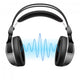 Headphones and Music Wave