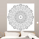 Ornamental circle on white background. Floral mandala Wall Decal