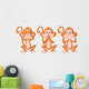 3 Wise Monkey Pose Wall Decal