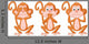 3 Wise Monkey Pose Wall Decal