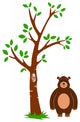 Tree and Bear Wall Mural