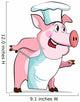 Pig Cook - Chef Holds, Isolated on White Background. Wall Decal