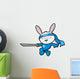 Cute Bunny Rabbit Ninja Vector Wall Decal