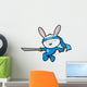 Cute Bunny Rabbit Ninja Vector Wall Decal