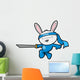 Cute Bunny Rabbit Ninja Vector Wall Decal