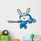 Cute Bunny Rabbit Ninja Vector Wall Decal