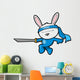 Cute Bunny Rabbit Ninja Vector Wall Decal