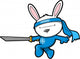 Cute Bunny Rabbit Ninja Vector Wall Decal