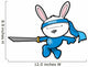 Cute Bunny Rabbit Ninja Vector Wall Decal