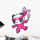Cute Pink Panda Bear Ninja Vector Wall Mural