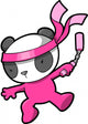 Cute Pink Panda Bear Ninja Vector Wall Mural