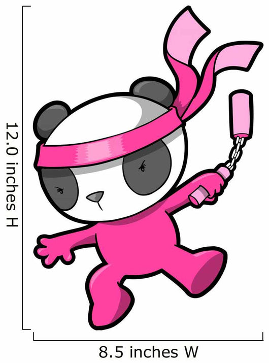 Cute Pink Panda Bear Ninja Vector Wall Mural