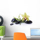 Black pebble and orchid Wall Decal