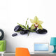 Black pebble and orchid Wall Decal