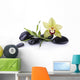 Black pebble and orchid Wall Decal