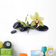 Black pebble and orchid Wall Decal