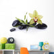 Black pebble and orchid Wall Decal